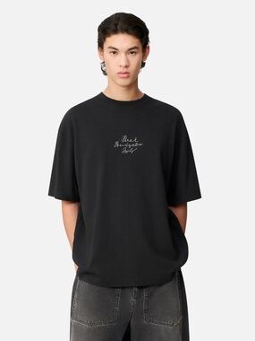 AXEL ARIGATO City T-Shirt Black Embroidered Organic Cotton New L